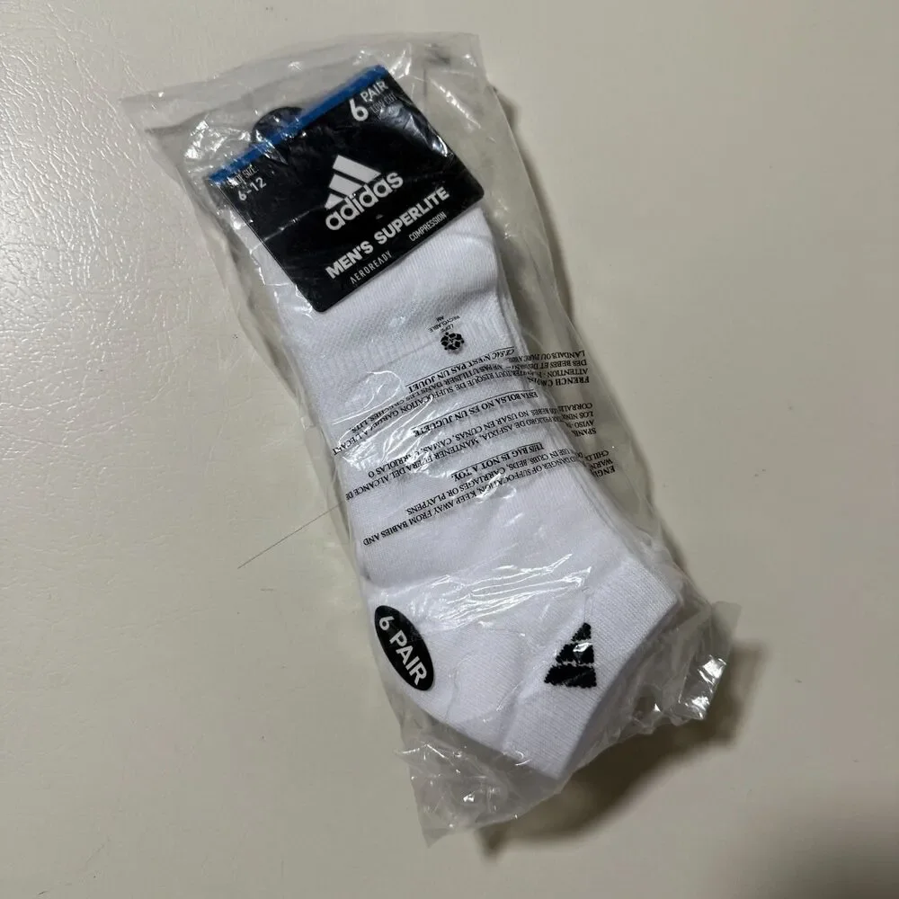Adidas Men's Superlite Low cut Socks, 6 pair